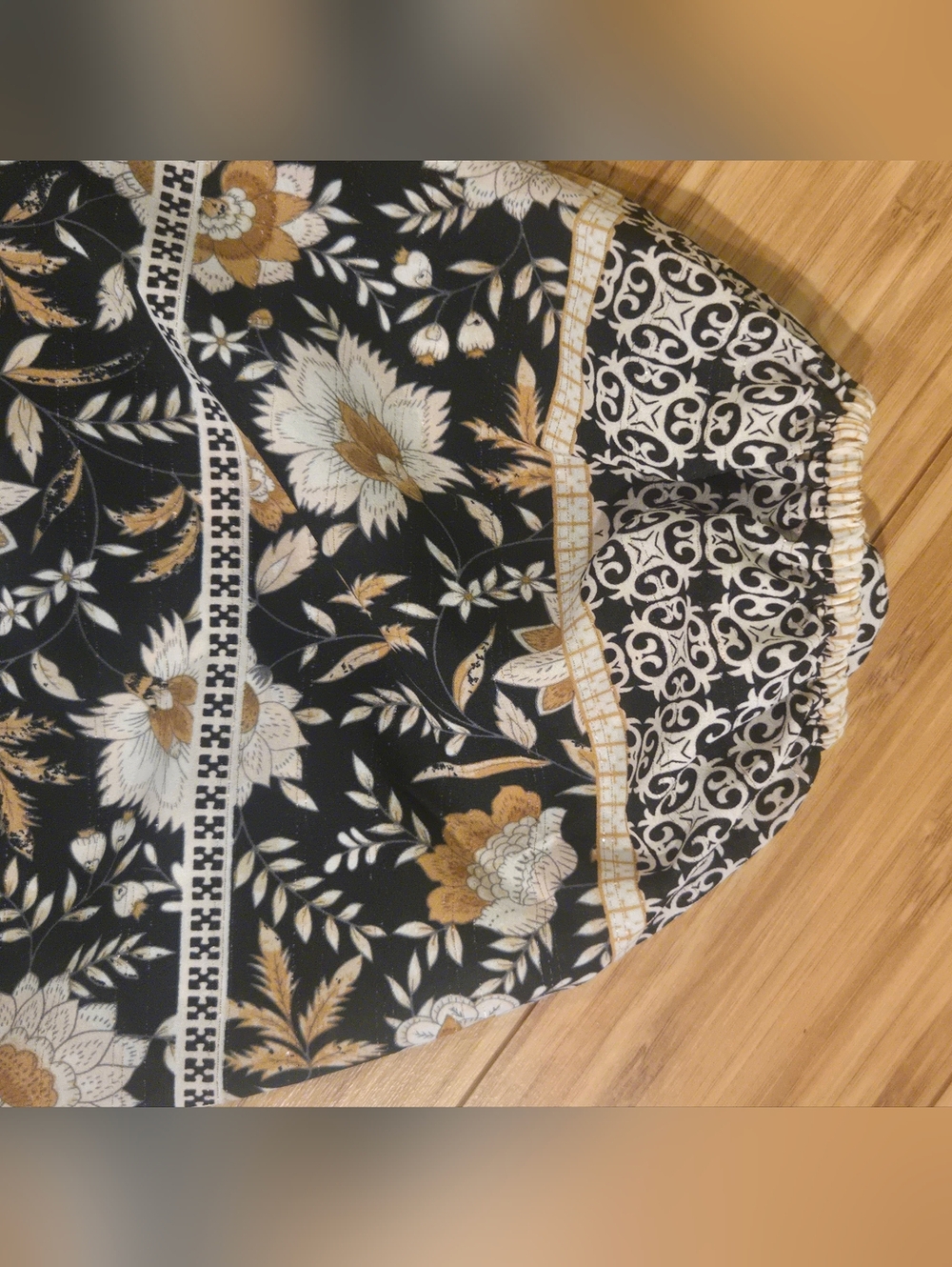 Carly Jean Boho Floral Maxi Dress in Black and Cream - Picture 7 of 15